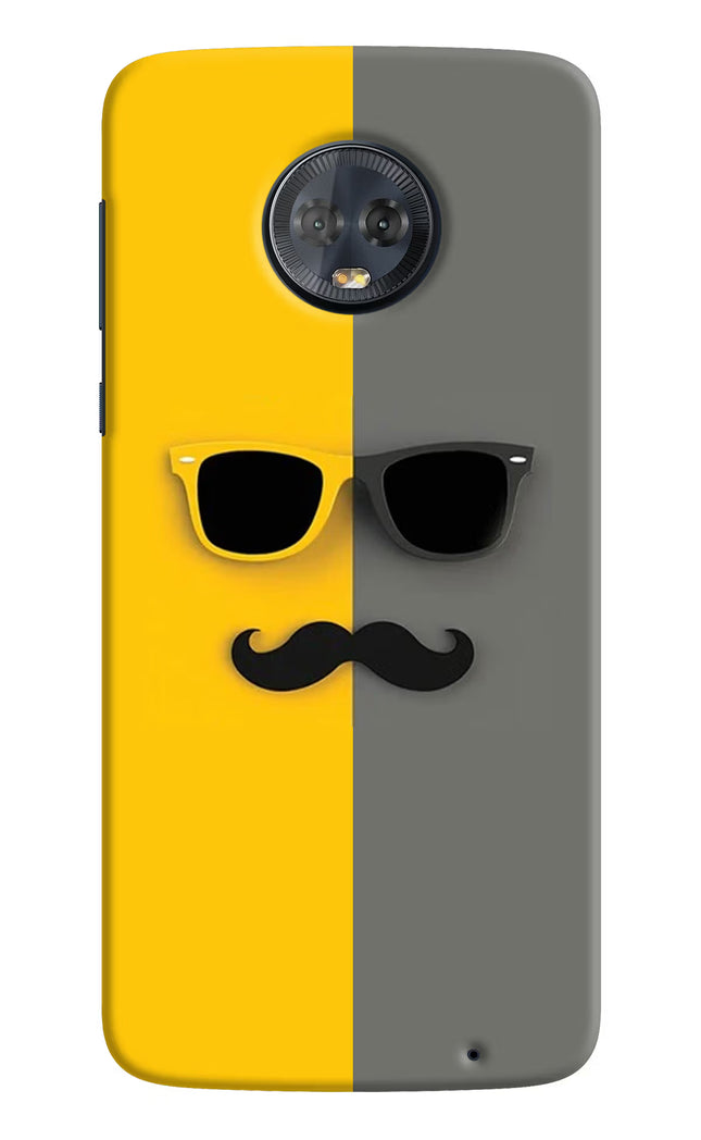 Sunglasses with Mustache Moto G6 Hard Case Back Cover by Casekaro