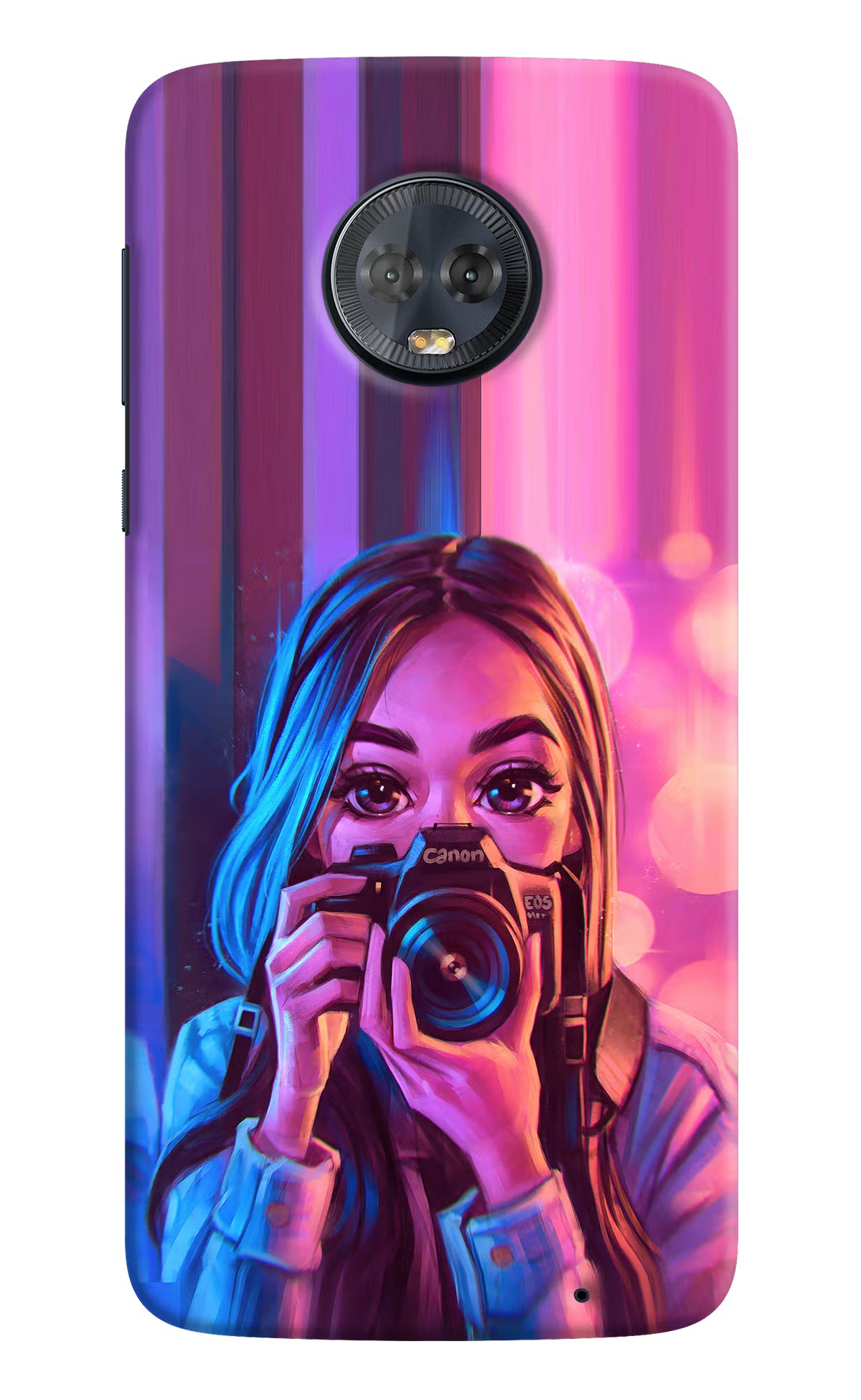 Girl Photographer Moto G6 Hard Case Back Cover by Casekaro