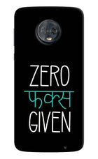 Zero Fucks Given Moto G6 Hard Case Back Cover by Casekaro