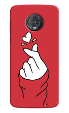 Korean Love Sign Moto G6 Hard Case Back Cover by Casekaro