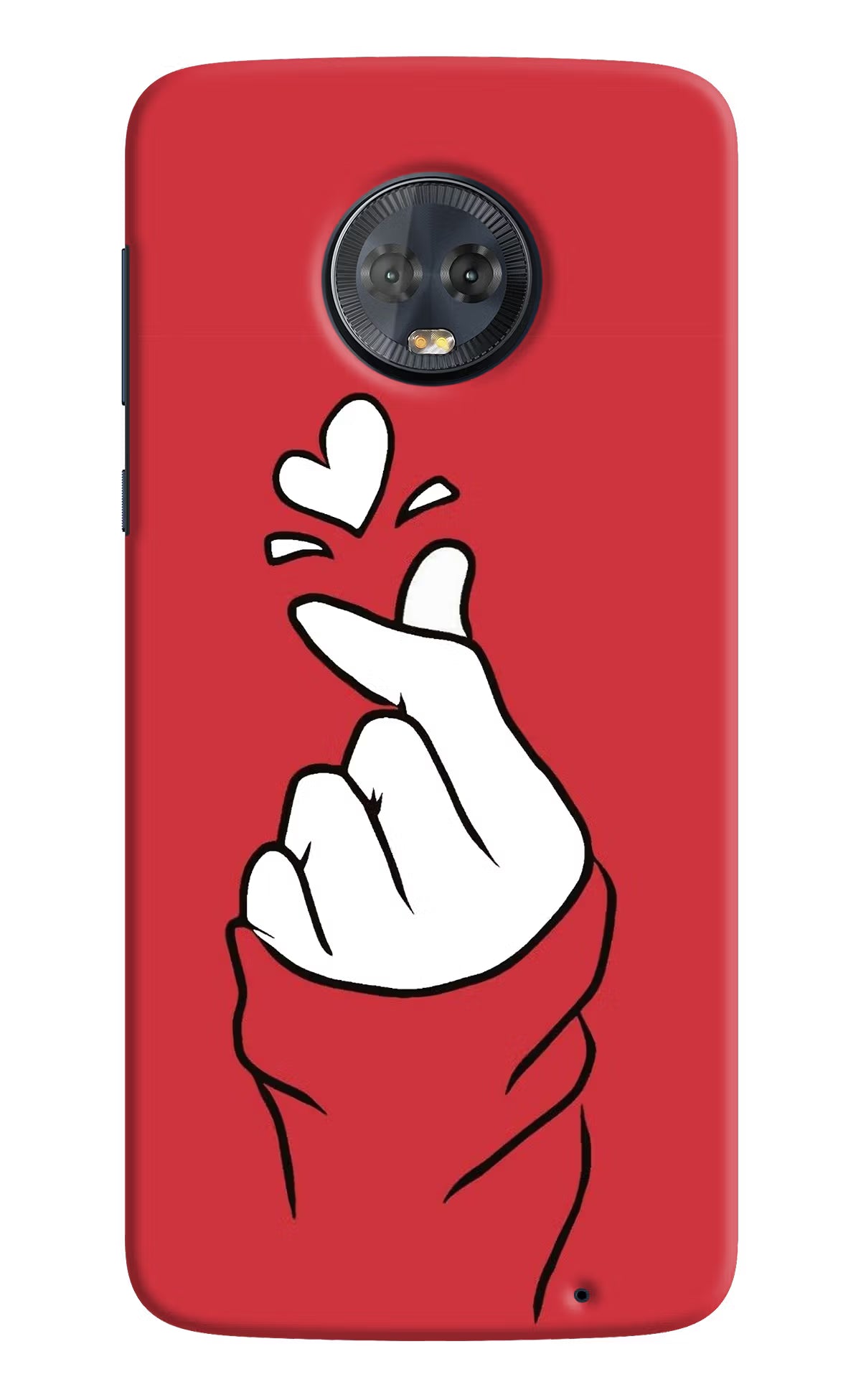 Korean Love Sign Moto G6 Hard Case Back Cover by Casekaro