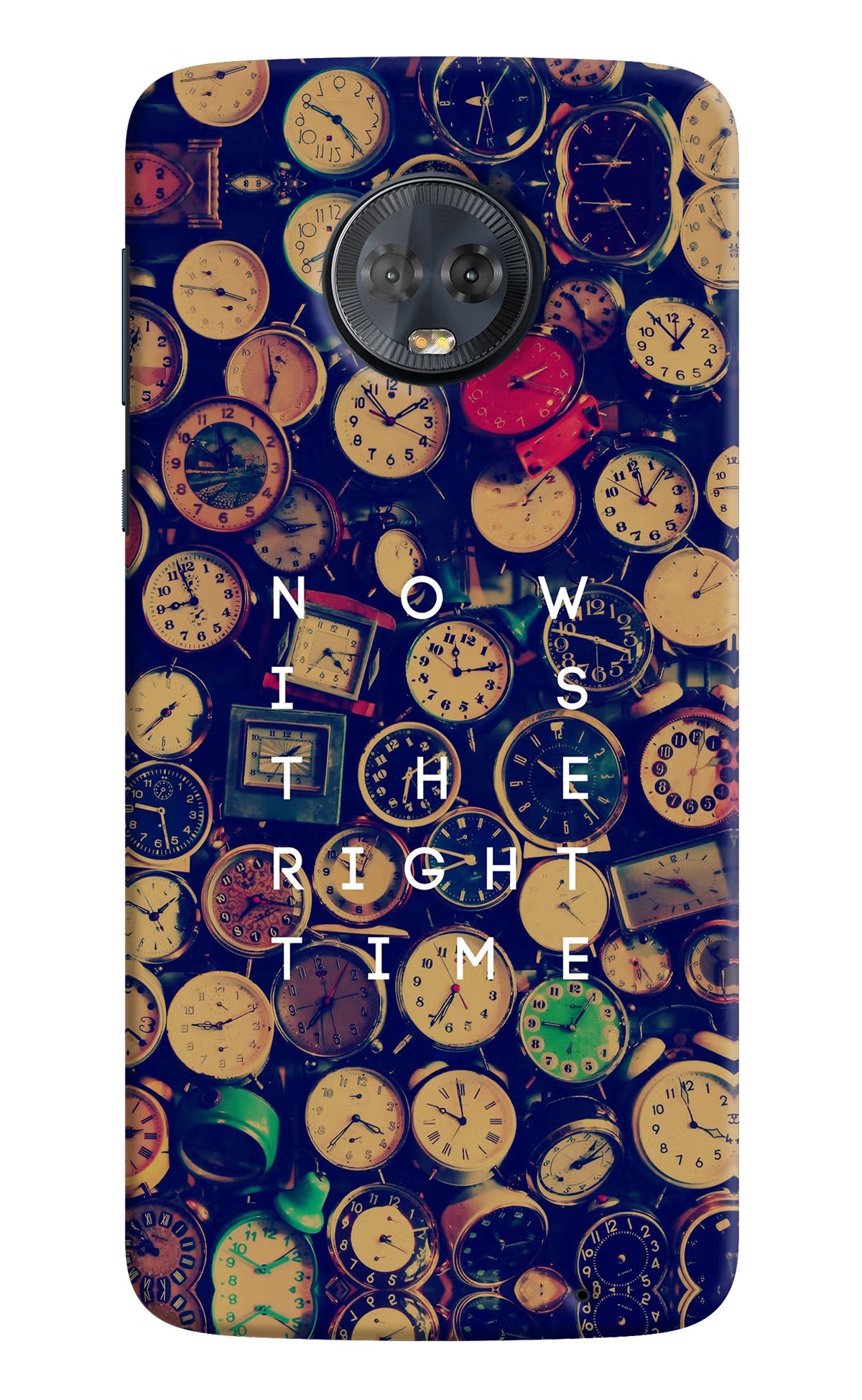 Now is the Right Time Quote Moto G6 Hard Case Back Cover by Casekaro