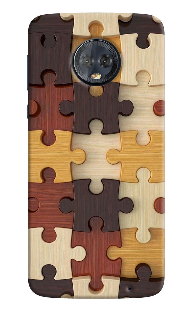 Wooden Puzzle Moto G6 Hard Case Back Cover by Casekaro