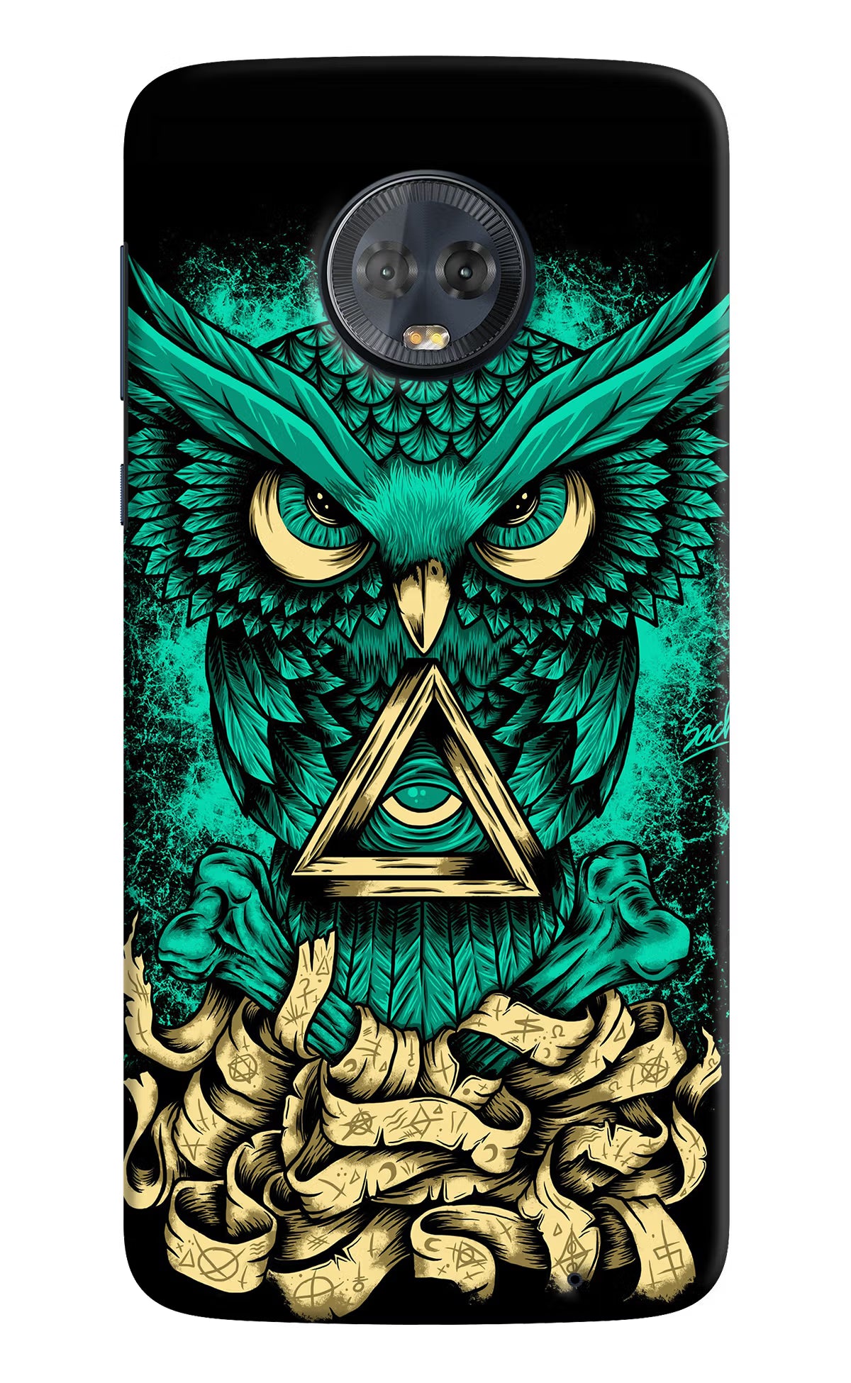 Green Owl Moto G6 Hard Case Back Cover by Casekaro