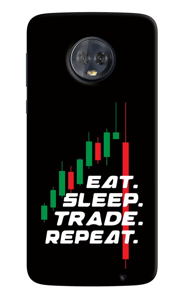 Eat Sleep Trade Repeat Moto G6 Hard Case Back Cover by Casekaro
