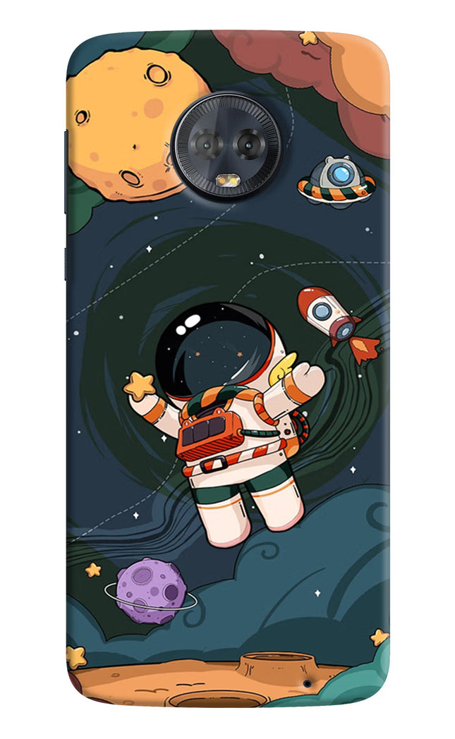 Cartoon Astronaut Moto G6 Hard Case Back Cover by Casekaro