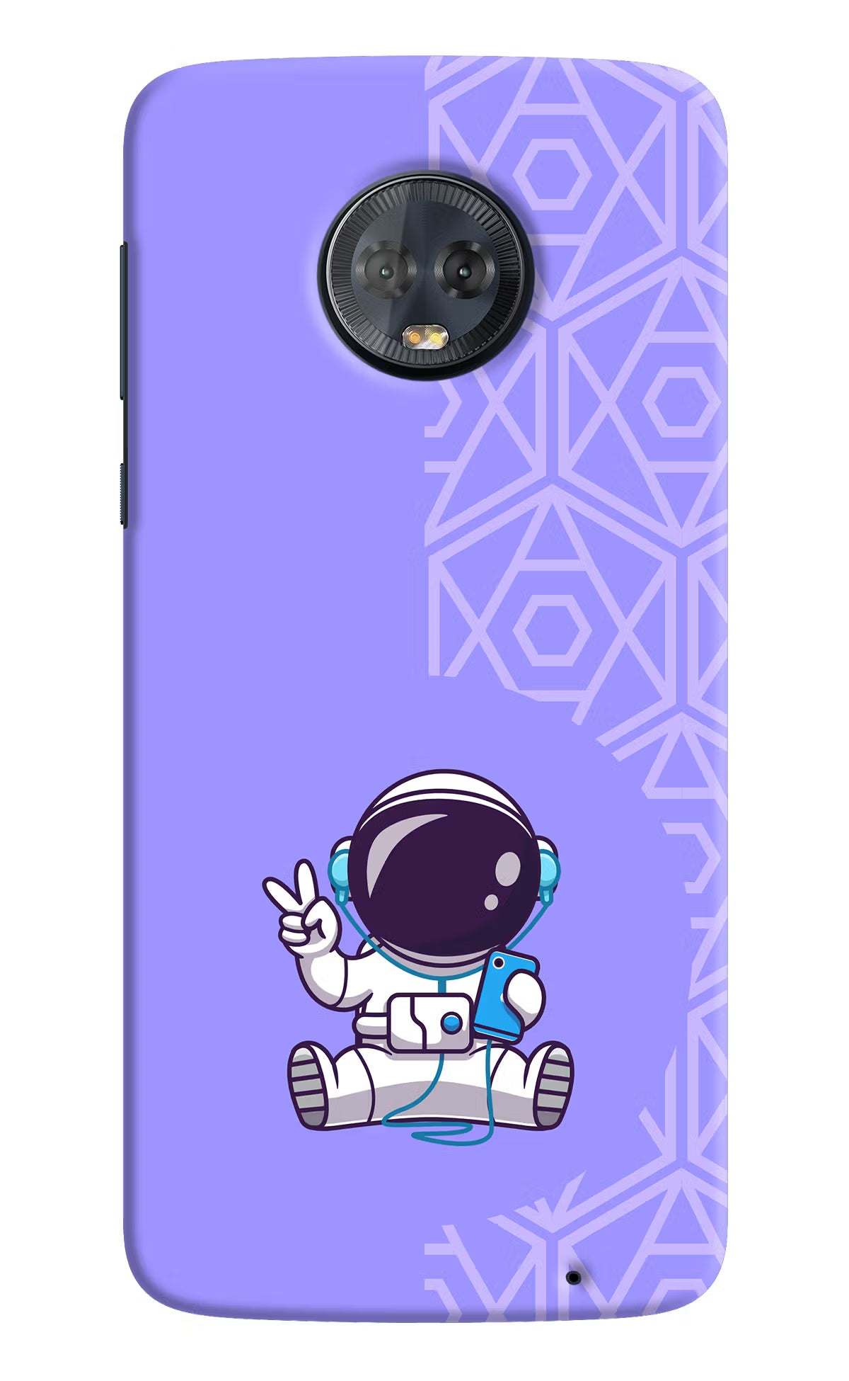 Cute Astronaut Chilling Moto G6 Hard Case Back Cover by Casekaro