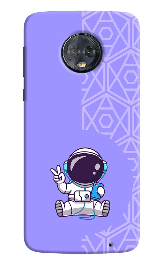 Cute Astronaut Chilling Moto G6 Hard Case Back Cover by Casekaro