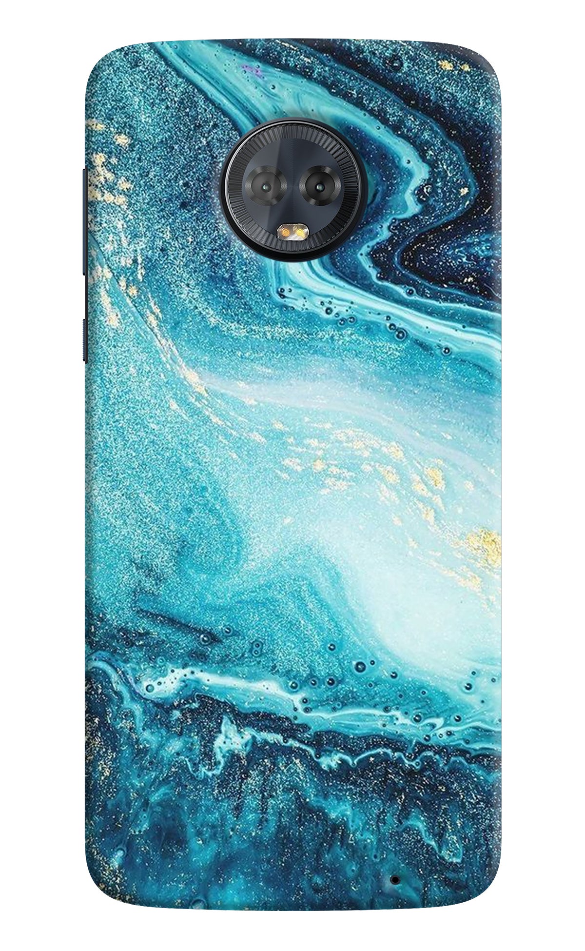 Blue Glitter Marble Moto G6 Back Cover