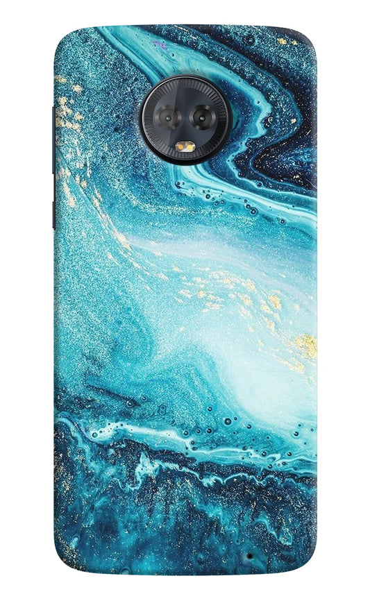 Blue Glitter Marble Moto G6 Hard Case Back Cover by Casekaro