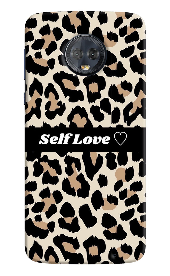 Leopard Print Self Love Moto G6 Hard Case Back Cover by Casekaro
