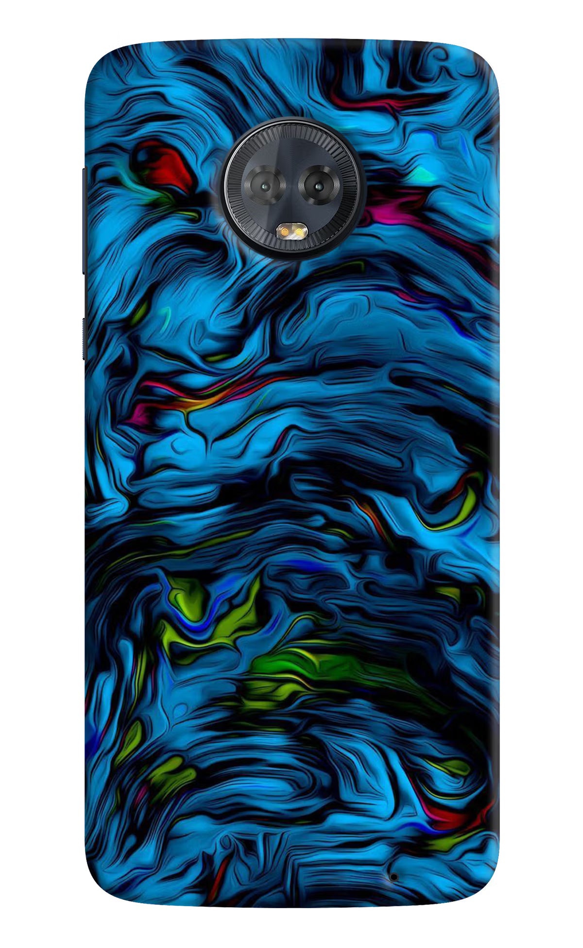 Dark Blue Abstract Moto G6 Hard Case Back Cover by Casekaro