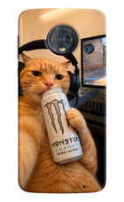 Gamer Cat Energy Moto G6 Hard Case Back Cover by Casekaro