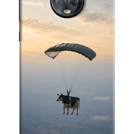 Skydiving Cow Moto G6 Hard Case Back Cover by Casekaro