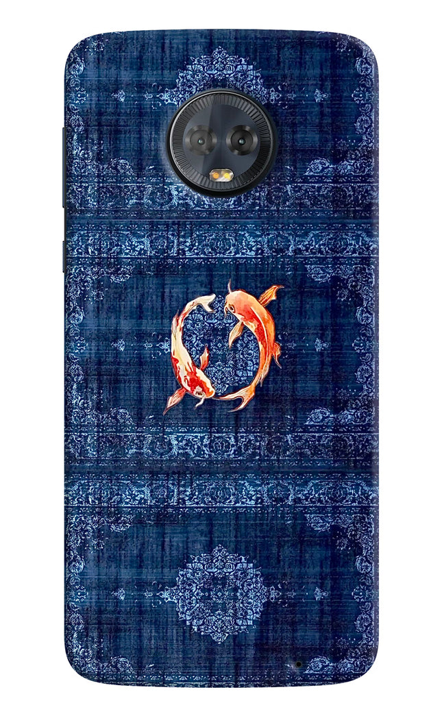 Koi Blue Moto G6 Hard Case Back Cover by Casekaro
