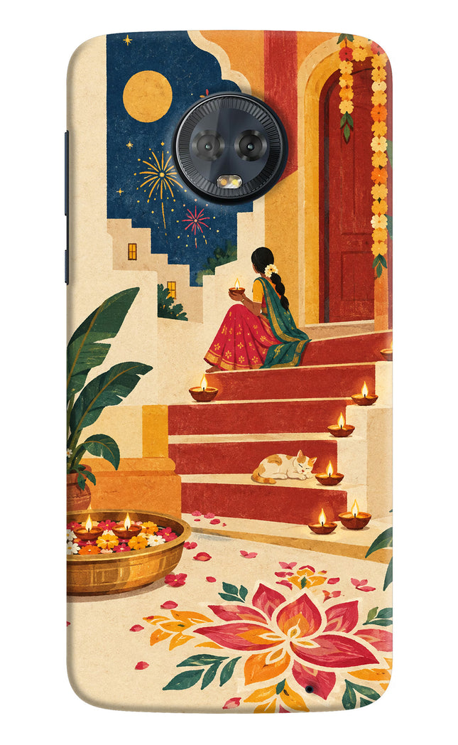 Diwali Rangoli Moto G6 Hard Case Back Cover by Casekaro