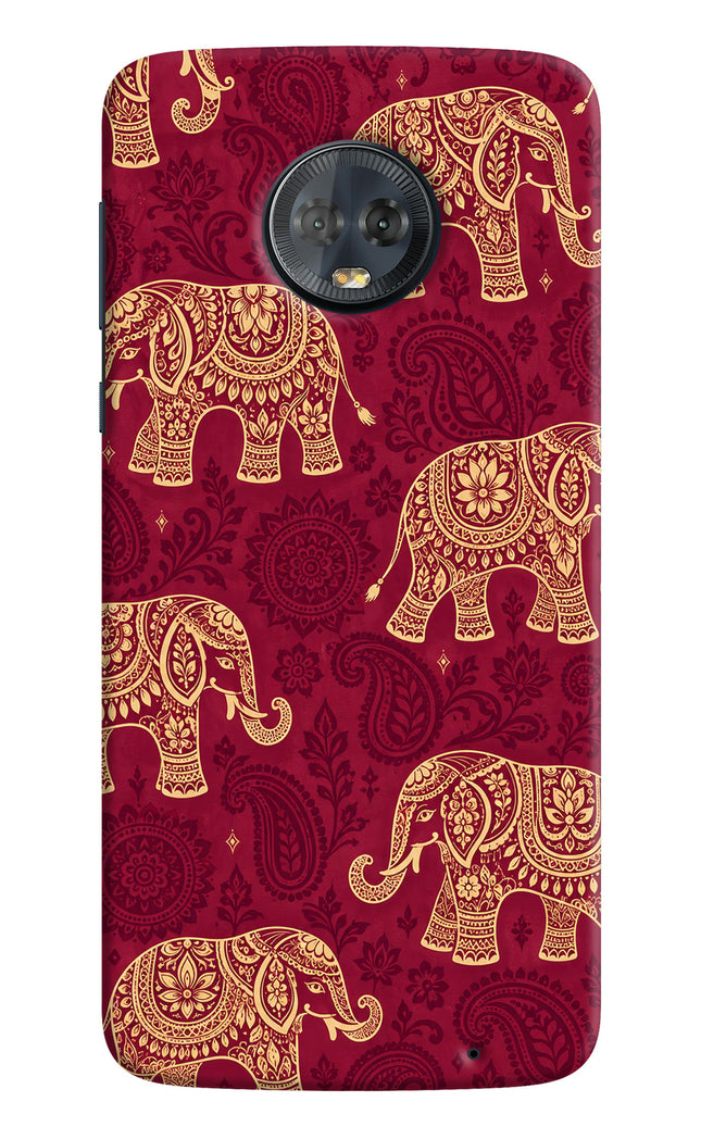Maroon Elephant Moto G6 Hard Case Back Cover by Casekaro