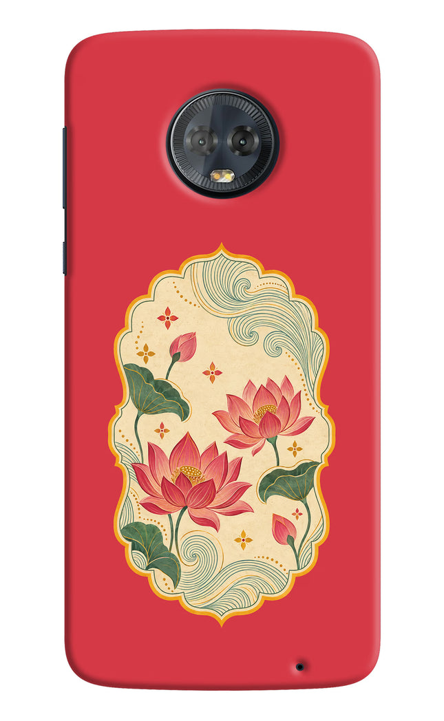 Pink Lotus Moto G6 Hard Case Back Cover by Casekaro