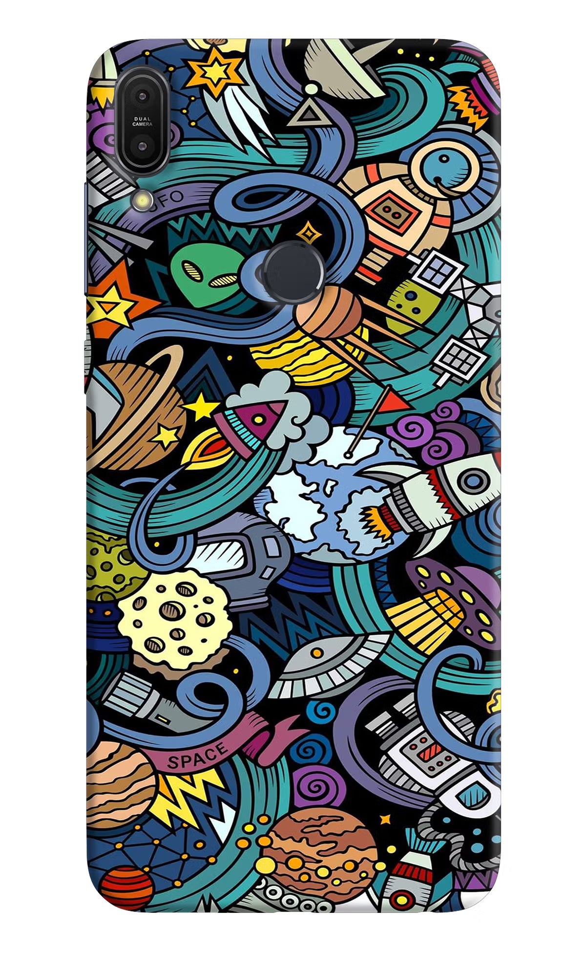 Space Abstract Asus Zenfone Max Pro M1 Hard Case Back Cover by Casekaro