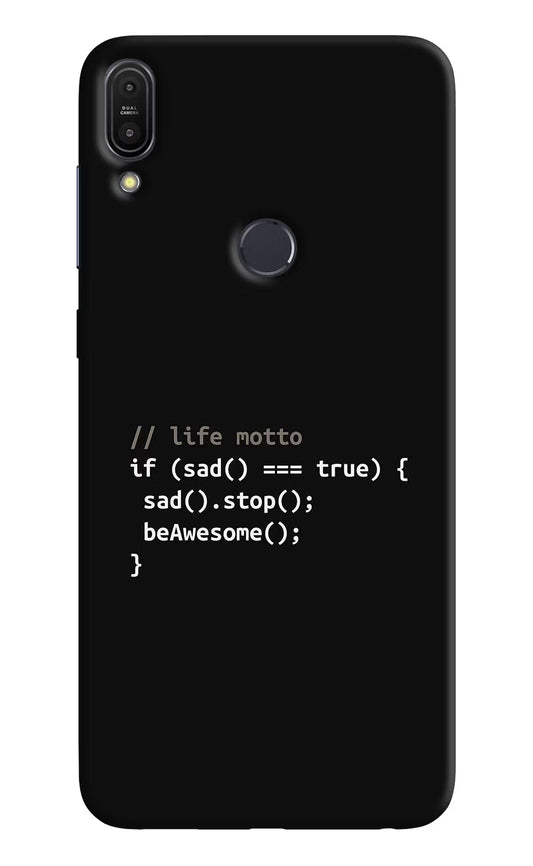 Life Motto Code Asus Zenfone Max Pro M1 Hard Case Back Cover by Casekaro