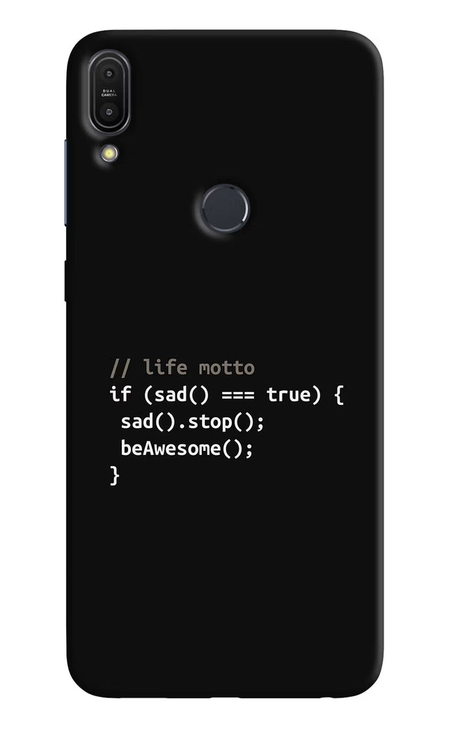Life Motto Code Asus Zenfone Max Pro M1 Hard Case Back Cover by Casekaro