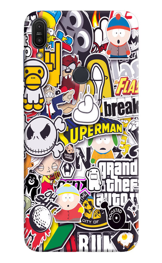 Sticker Bomb Asus Zenfone Max Pro M1 Hard Case Back Cover by Casekaro
