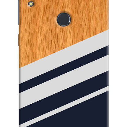 Blue and white wooden Asus Zenfone Max Pro M1 Hard Case Back Cover by Casekaro