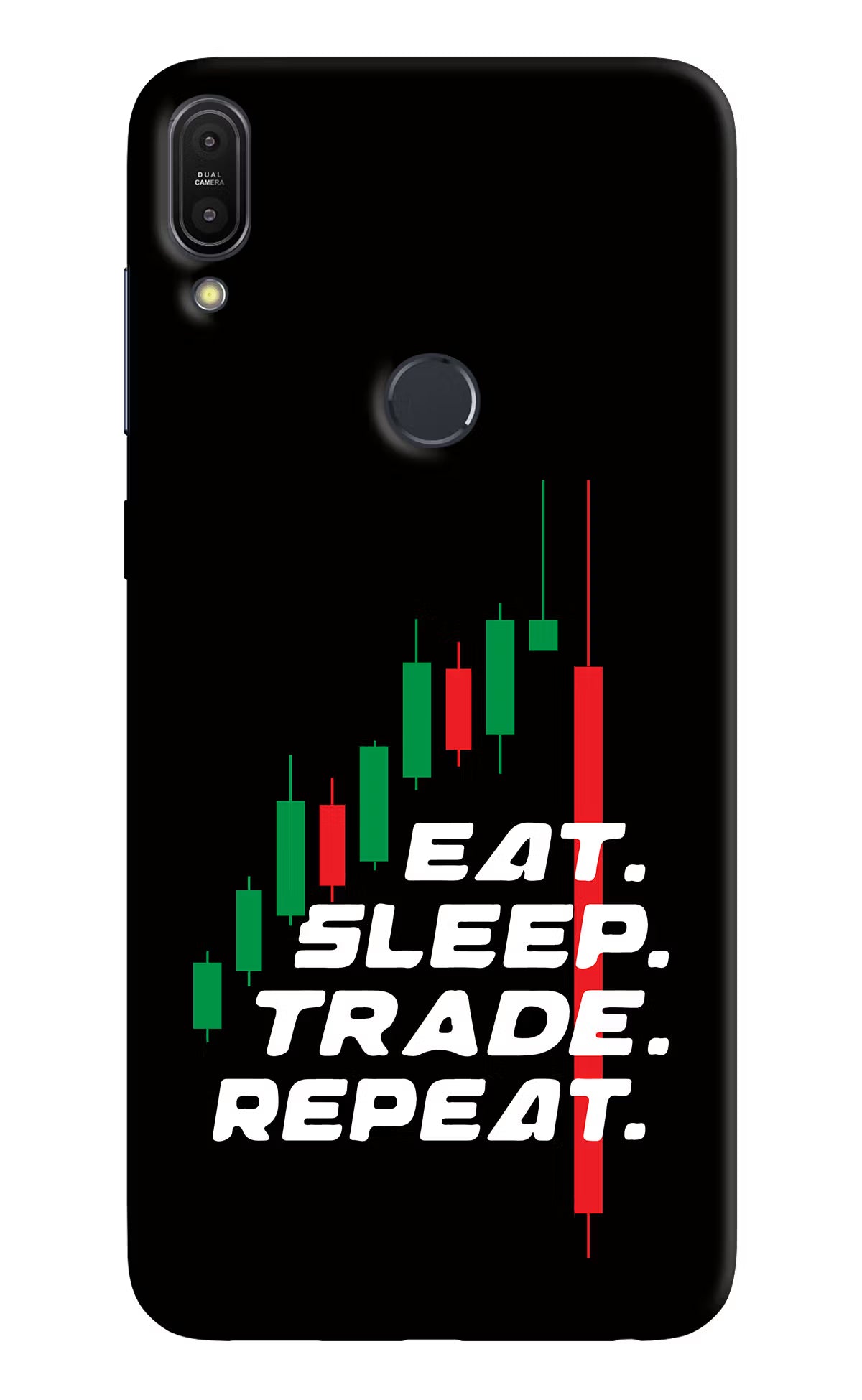 Eat Sleep Trade Repeat Asus Zenfone Max Pro M1 Hard Case Back Cover by Casekaro