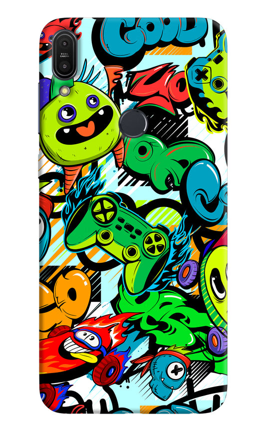 Game Doodle Asus Zenfone Max Pro M1 Hard Case Back Cover by Casekaro