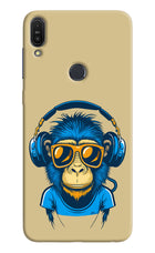 Monkey Headphone Asus Zenfone Max Pro M1 Hard Case Back Cover by Casekaro