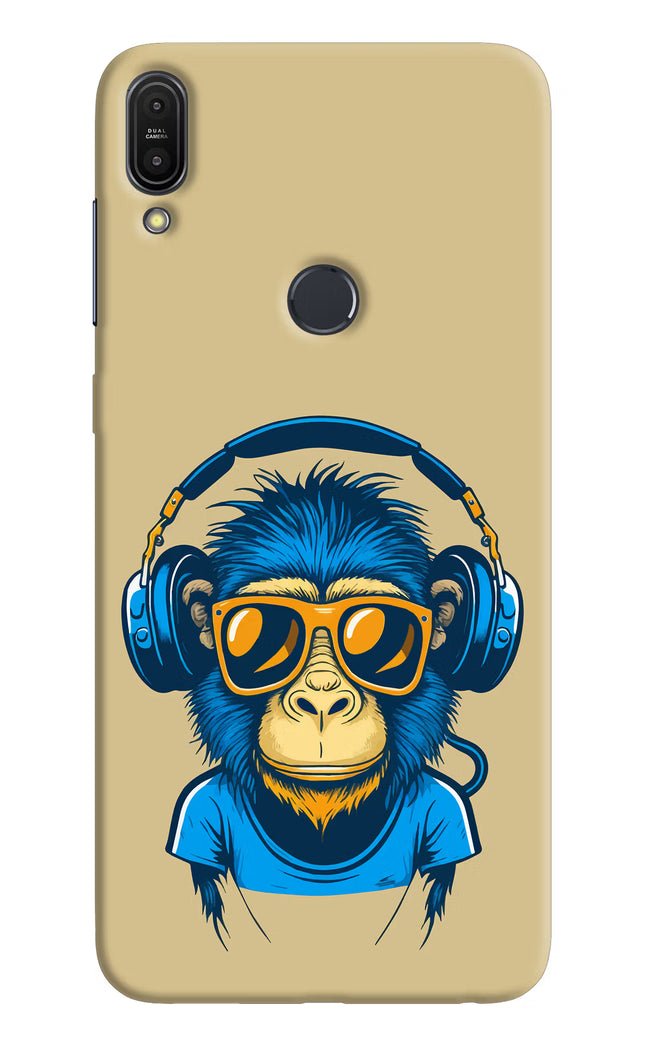 Monkey Headphone Asus Zenfone Max Pro M1 Hard Case Back Cover by Casekaro