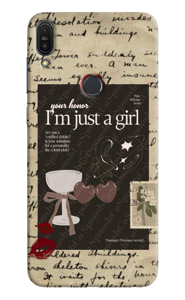 I am just a girl Asus Zenfone Max Pro M1 Hard Case Back Cover by Casekaro