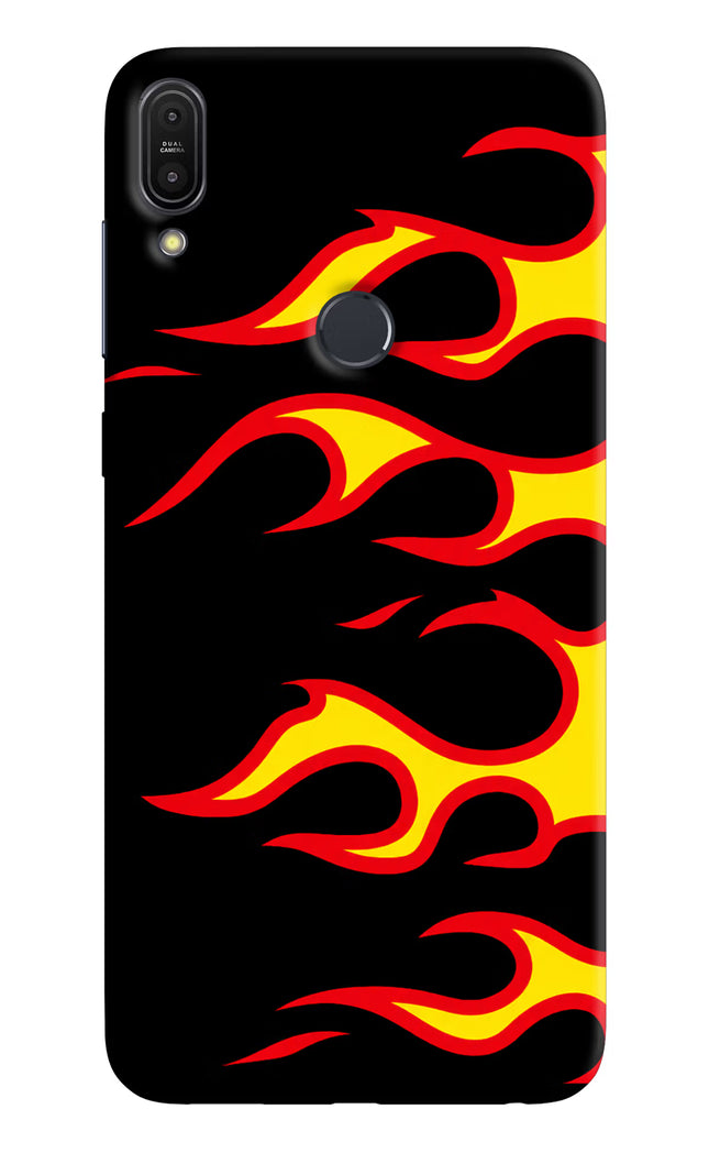 Side Sweep Flames Asus Zenfone Max Pro M1 Hard Case Back Cover by Casekaro