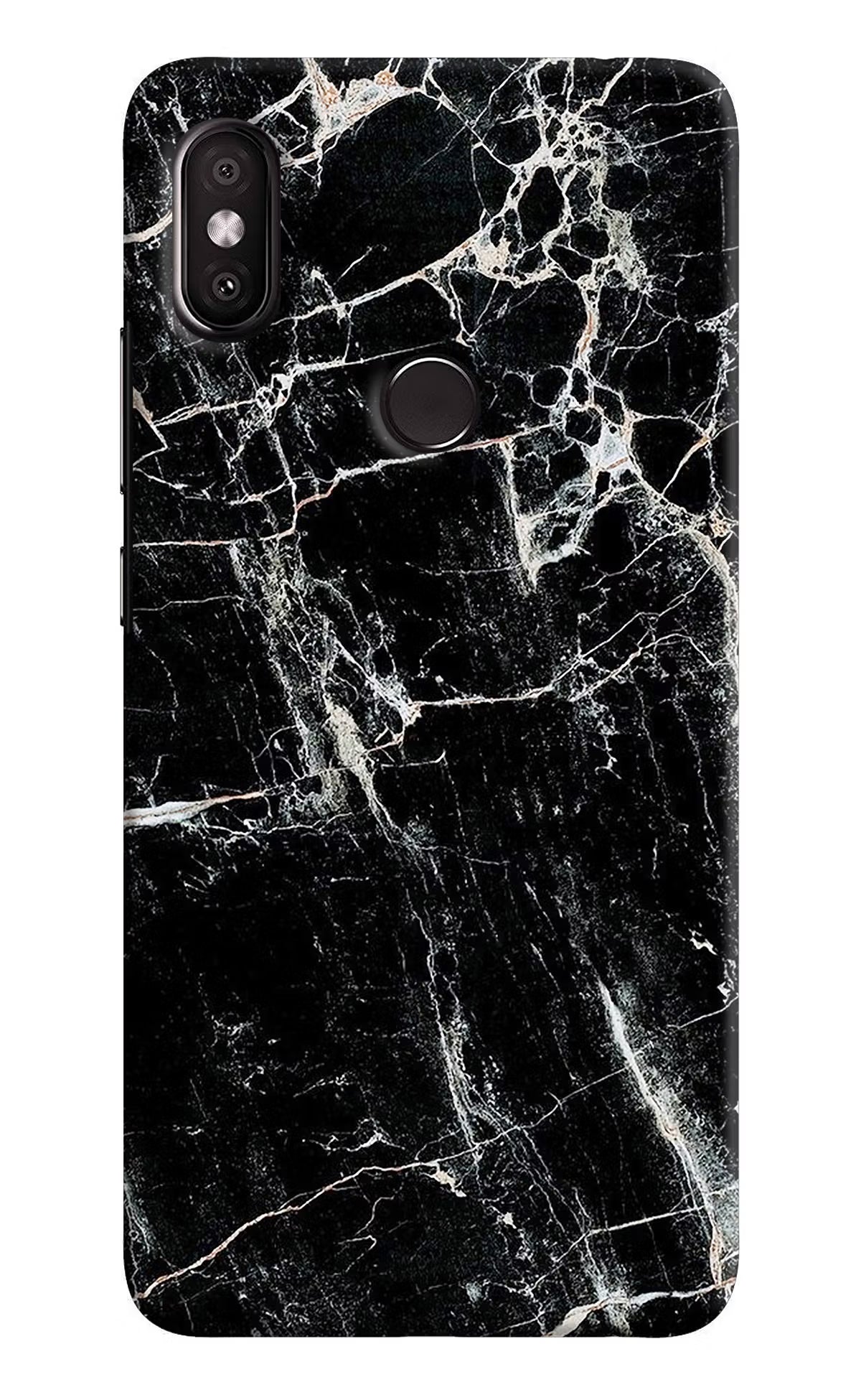 Black Marble Texture Redmi Y2 Hard Case Back Cover by Casekaro