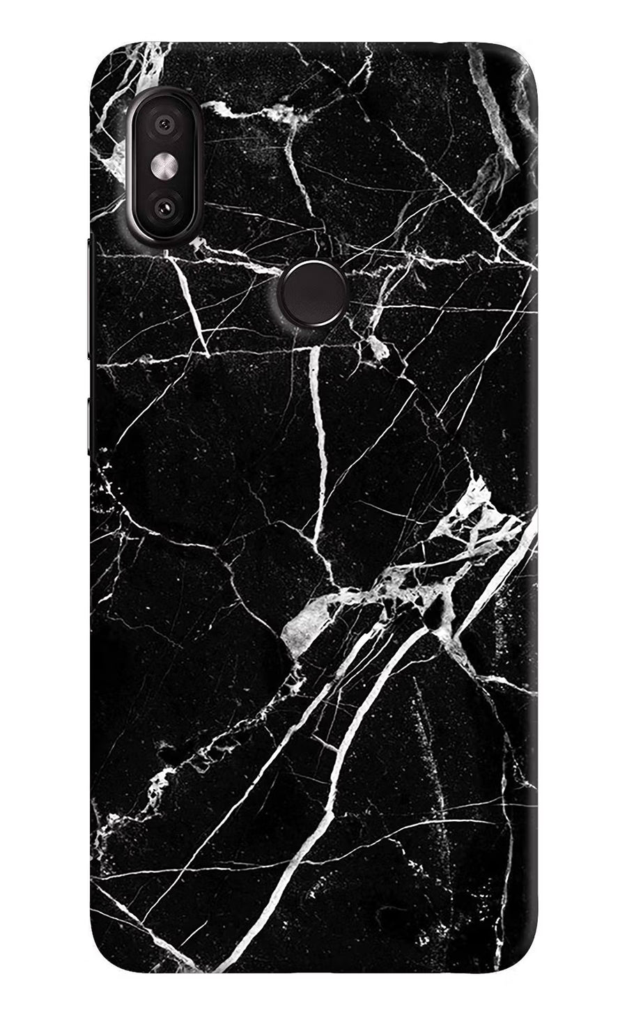 Black Marble Pattern Redmi Y2 Back Cover, Hard case