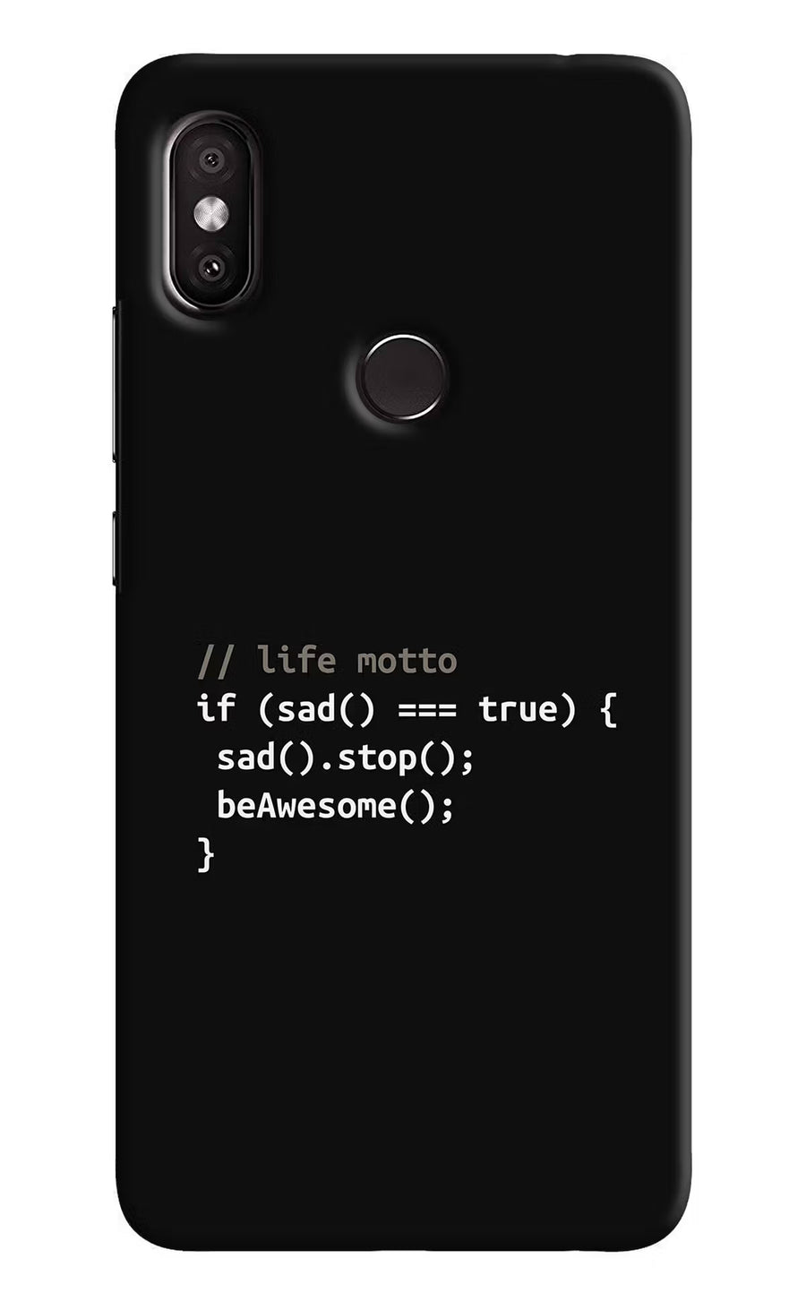 Life Motto Code Redmi Y2 Back Cover, Hard case