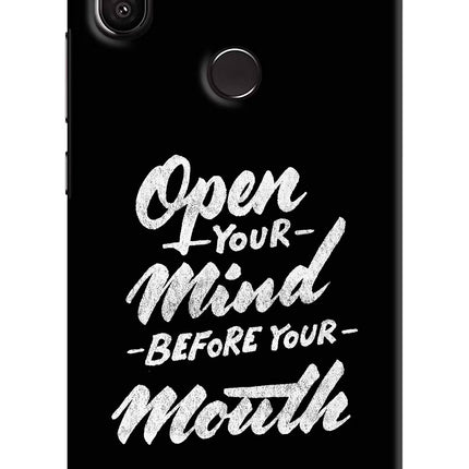 Open Your Mind Before Your Mouth Redmi Y2 Hard Case Back Cover by Casekaro