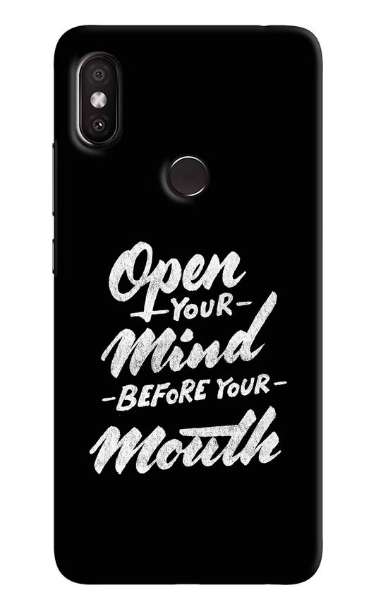 Open Your Mind Before Your Mouth Redmi Y2 Hard Case Back Cover by Casekaro