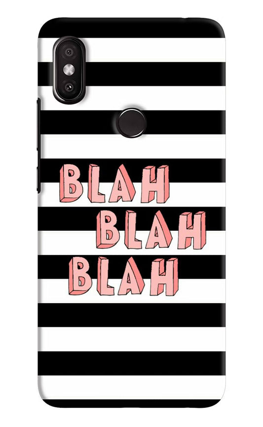 Blah Blah Blah Redmi Y2 Hard Case Back Cover by Casekaro