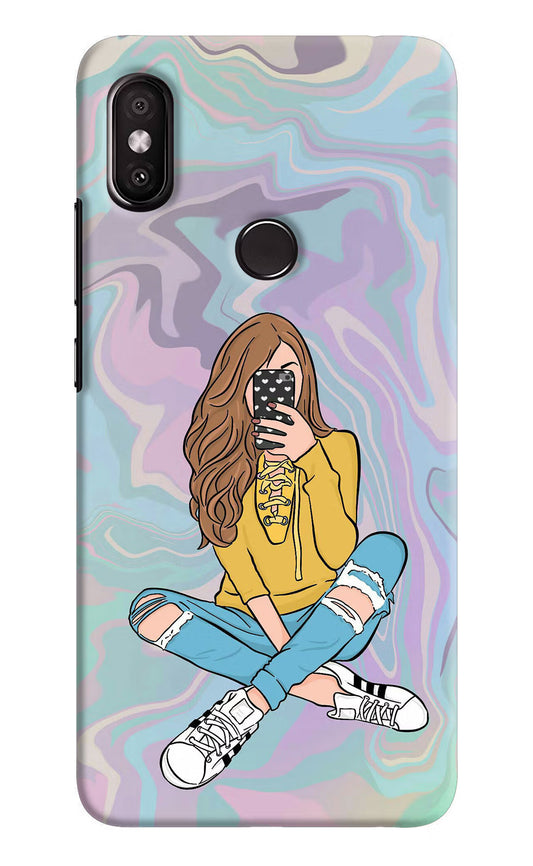 Selfie Girl Redmi Y2 Hard Case Back Cover by Casekaro
