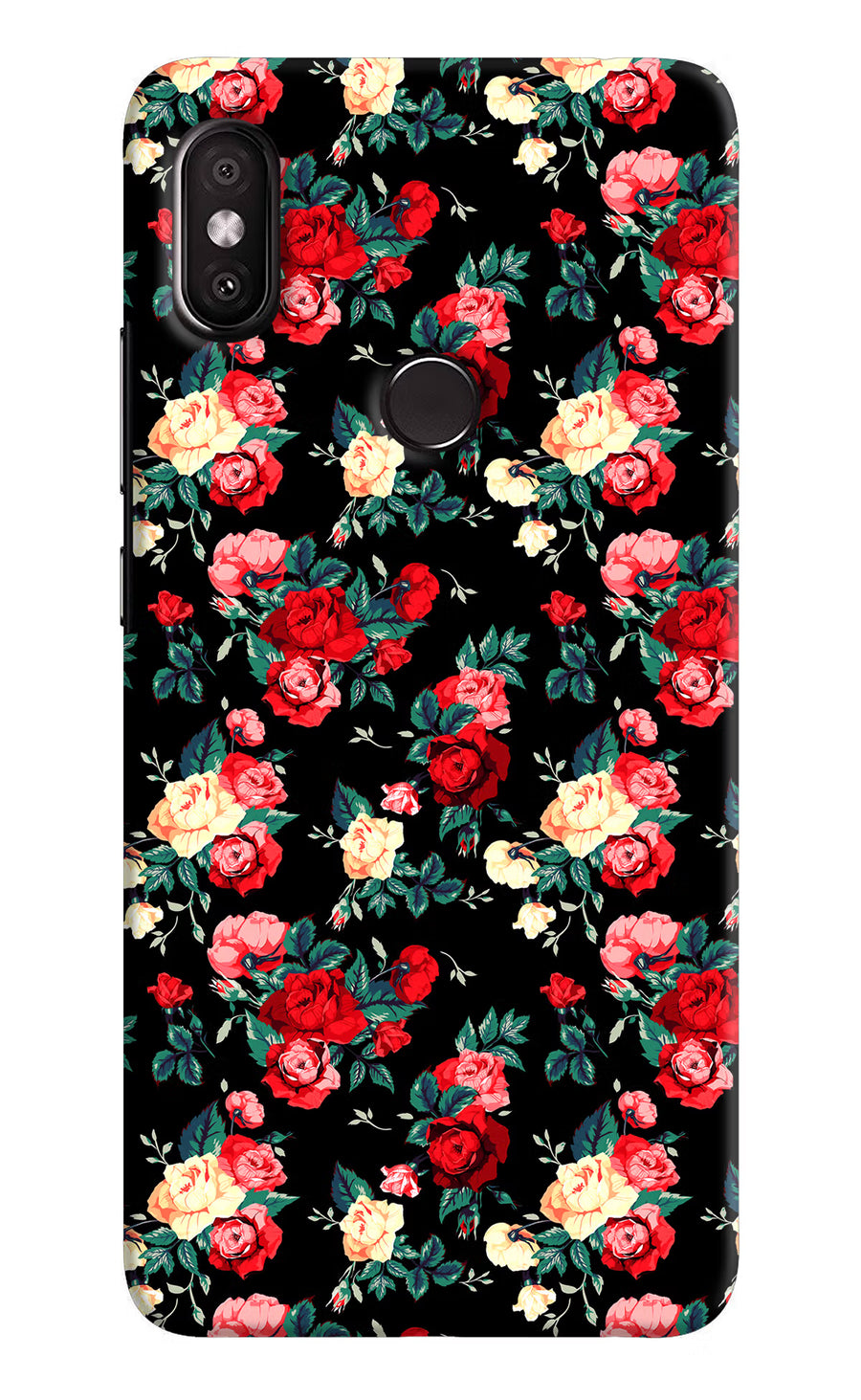 Rose Pattern Redmi Y2 Back Cover, Hard case
