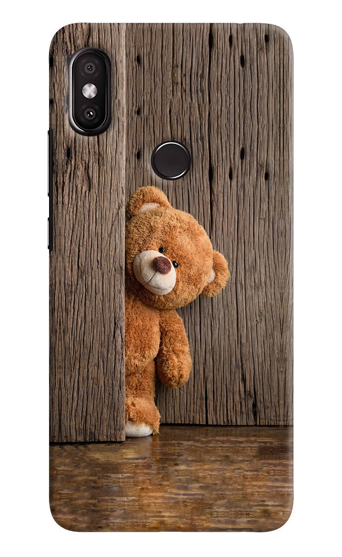 Teddy Wooden Redmi Y2 Hard Case Back Cover by Casekaro