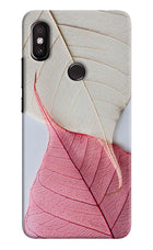 White Pink Leaf Redmi Y2 Hard Case Back Cover by Casekaro