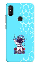 Cute Astronaut Chilling Redmi Y2 Hard Case Back Cover by Casekaro