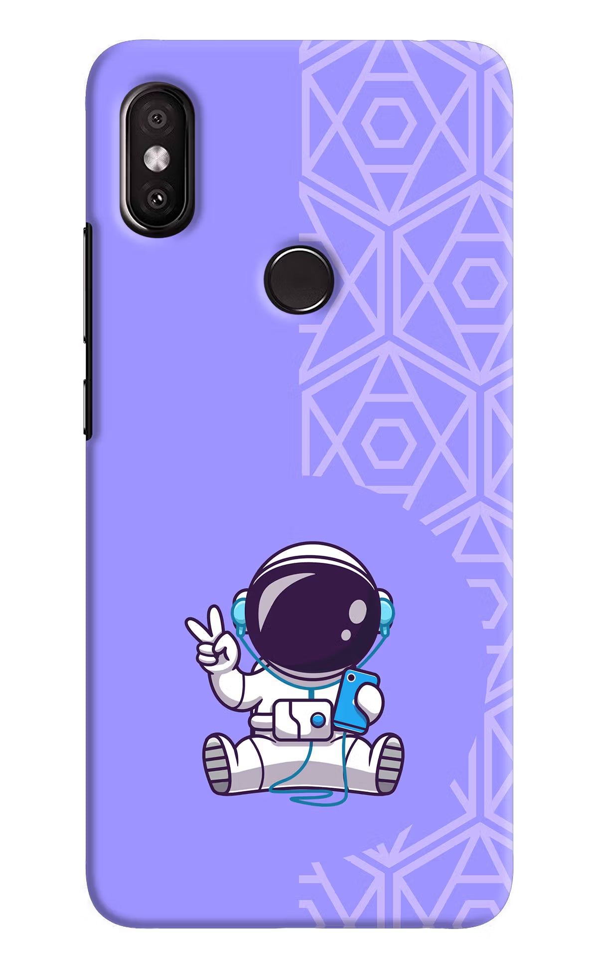 Cute Astronaut Chilling Redmi Y2 Hard Case Back Cover by Casekaro