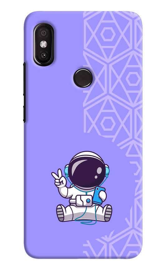 Cute Astronaut Chilling Redmi Y2 Hard Case Back Cover by Casekaro