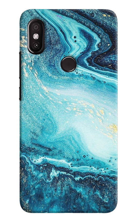 Blue Glitter Marble Redmi Y2 Hard Case Back Cover by Casekaro