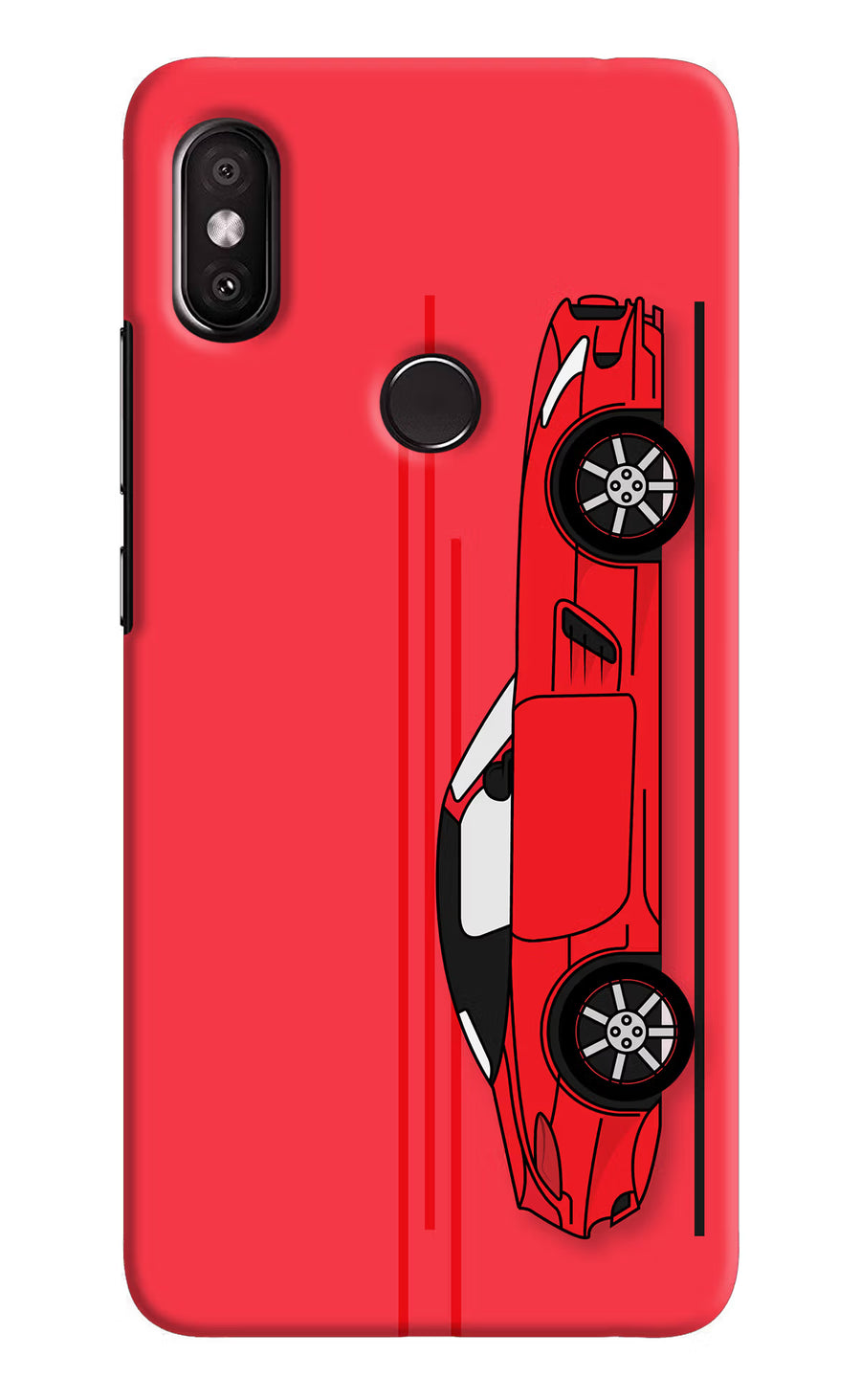 Red Velocity Redmi Y2 Back Cover, Hard case