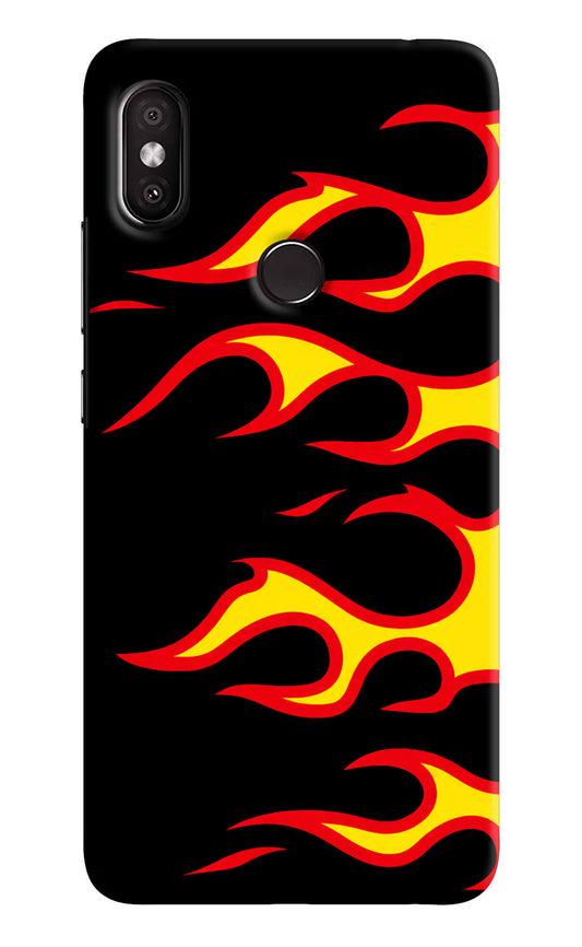 Side Sweep Flames Redmi Y2 Hard Case Back Cover by Casekaro