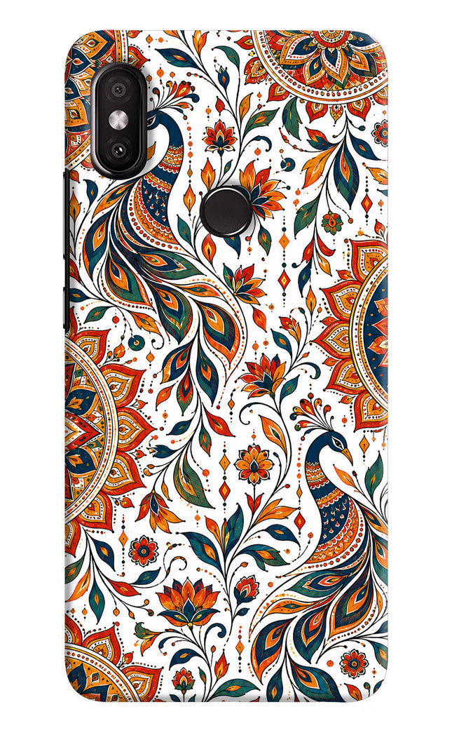 White Mayura Redmi Y2 Hard Case Back Cover by Casekaro